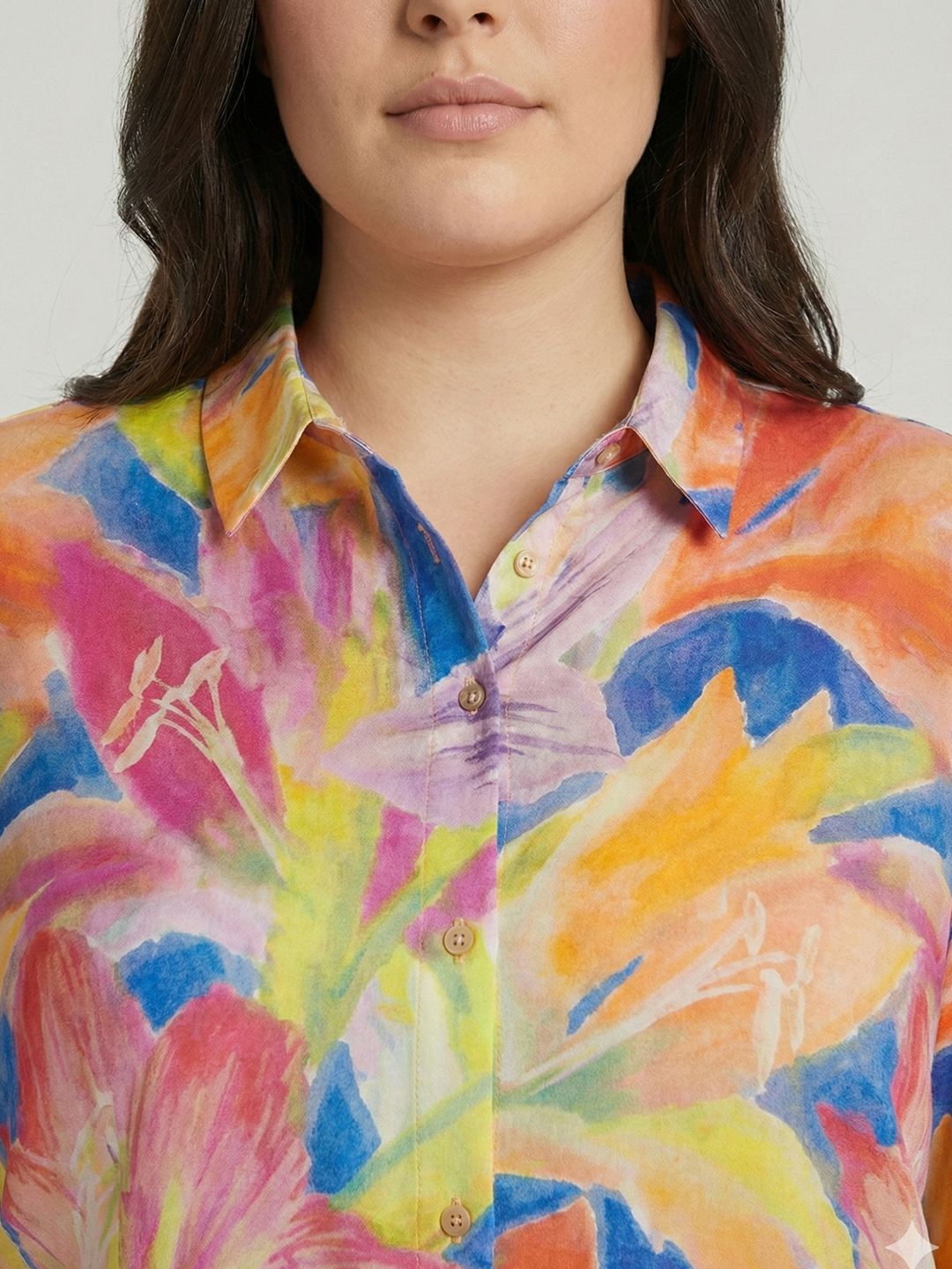 Women Multicolor Above Knee Length Collared Shirt Dress 4