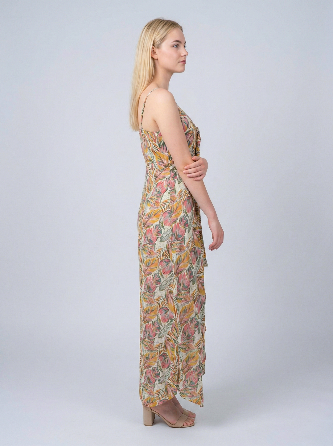 Women Multicolor Halter Neck Printed Culotte Jumpsuit 4