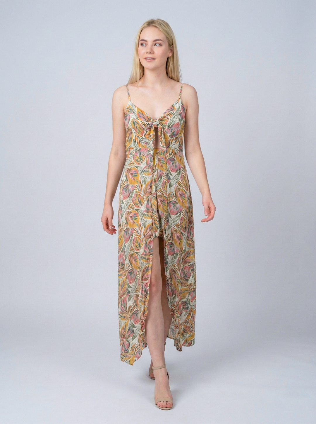 Women Multicolor Halter Neck Printed Culotte Jumpsuit 5