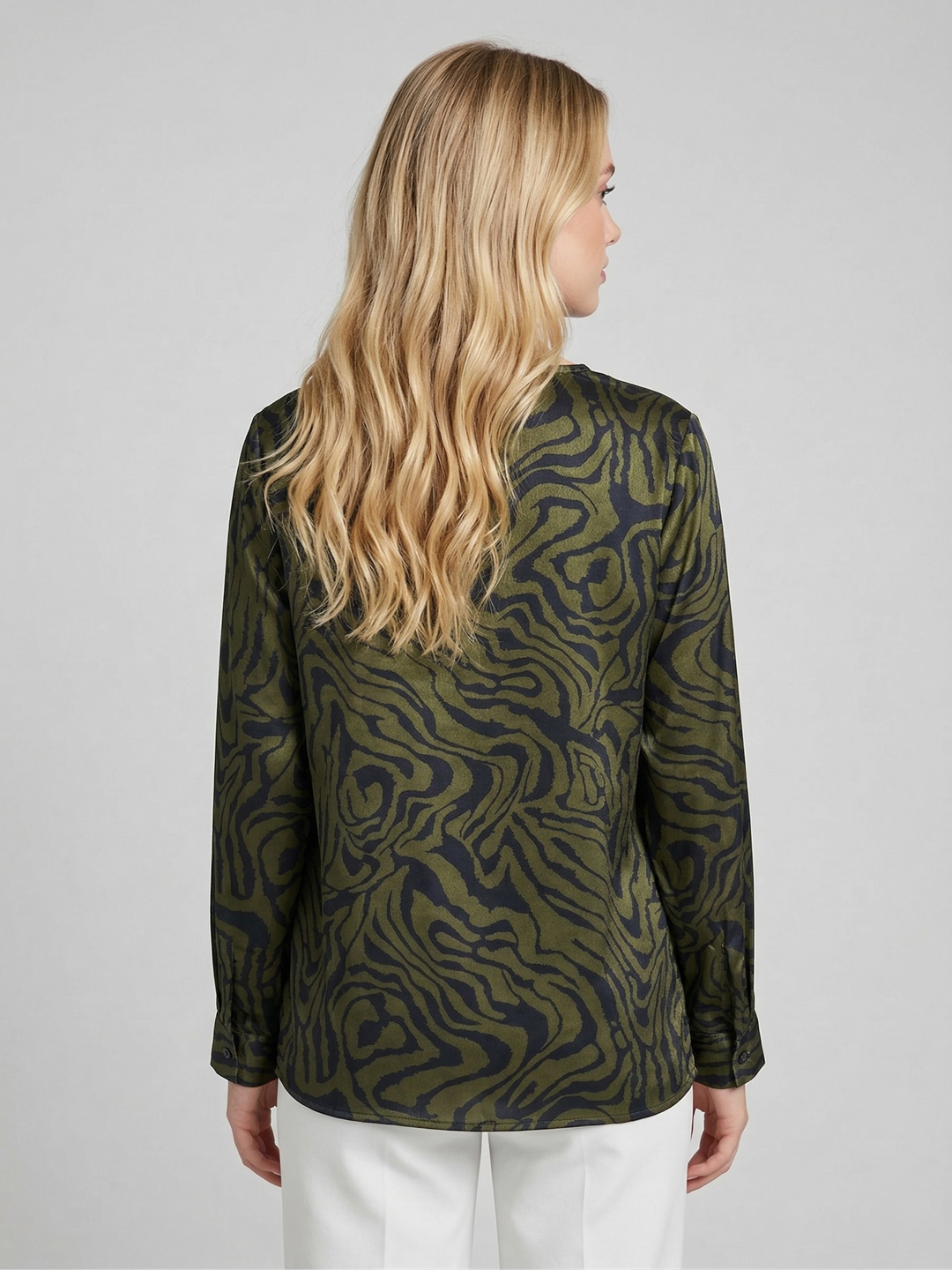 Women Satin Printed Longline Plus Size Top 3