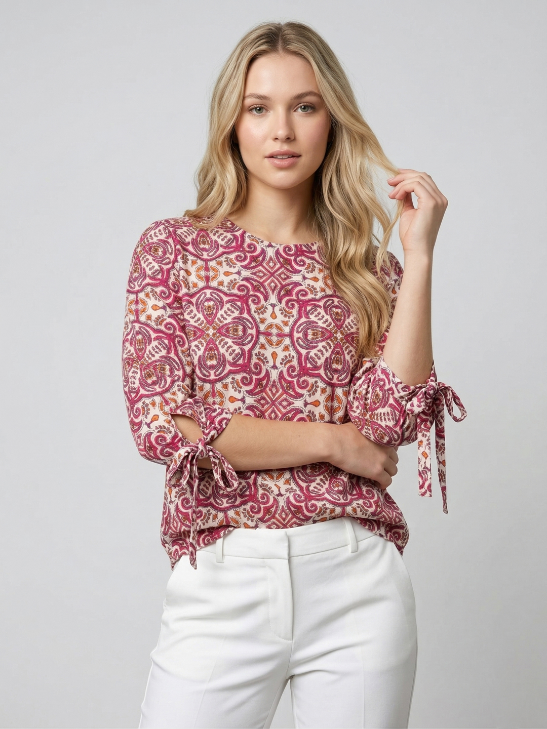 Women Printed Plus Size Cotton Top 5