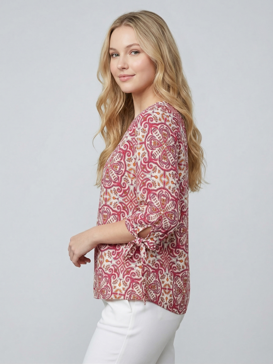Women Printed Plus Size Cotton Top 6