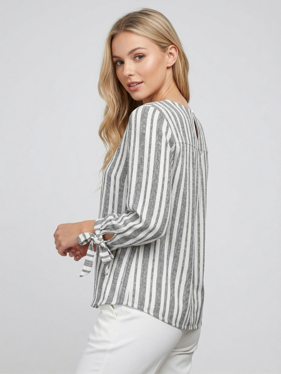 Women Rayon Stripe Plus Size Women Top 4