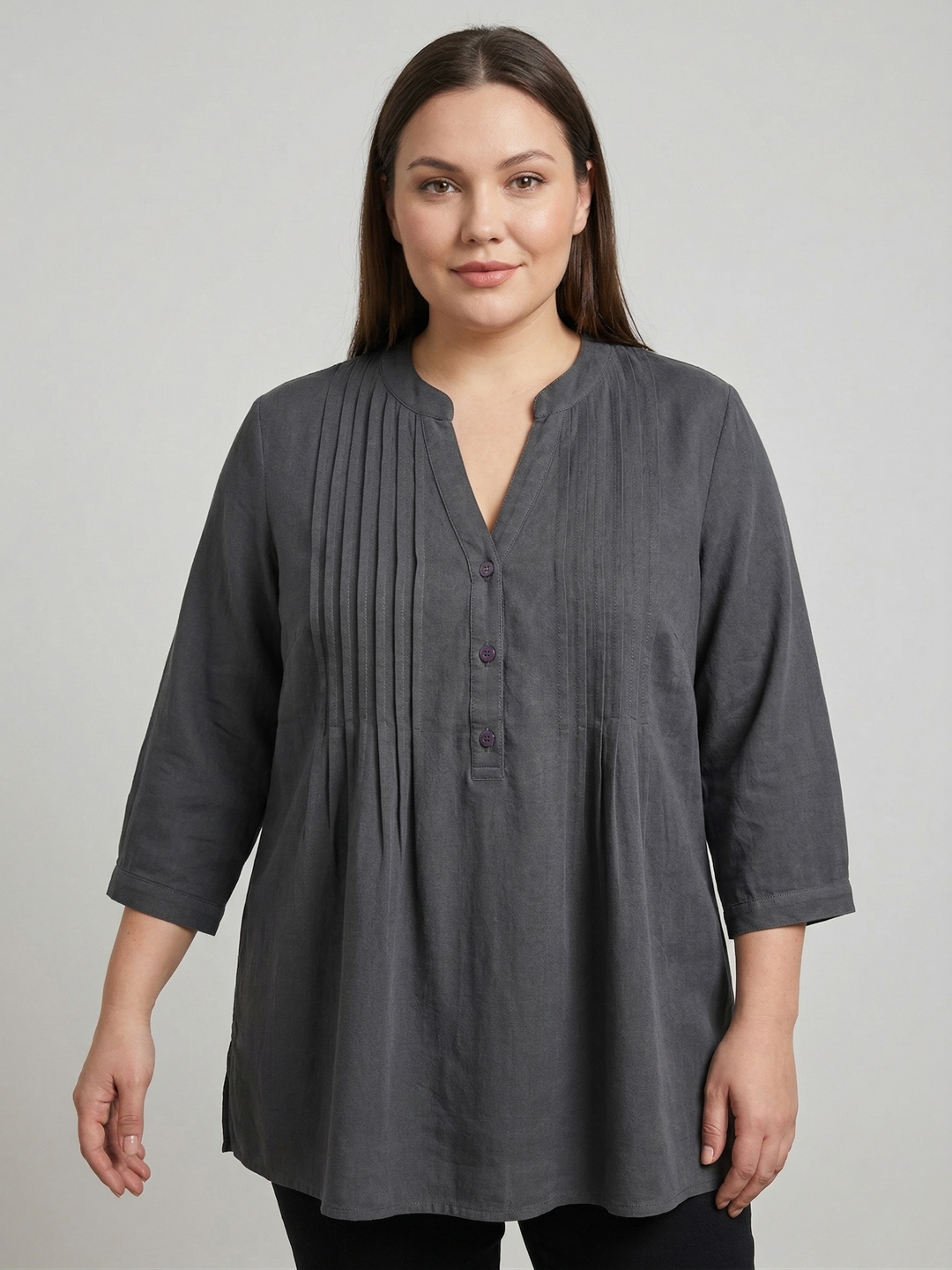 Women Pintuck Plus Size Regular Top