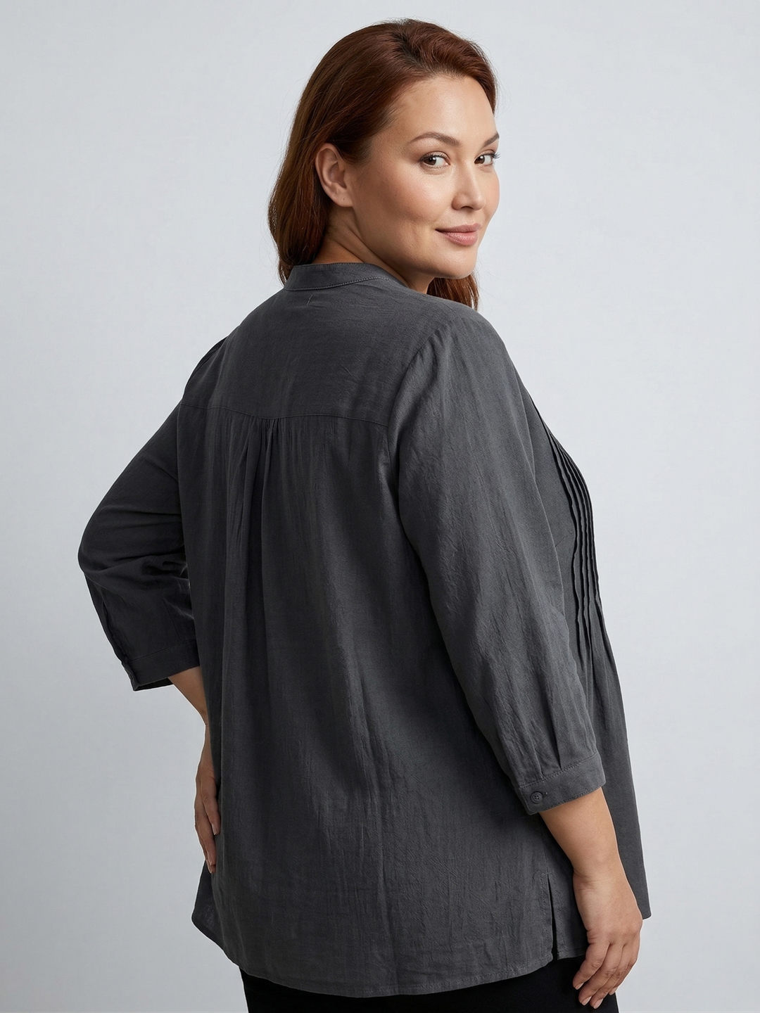 Women Pintuck Plus Size Regular Top 2
