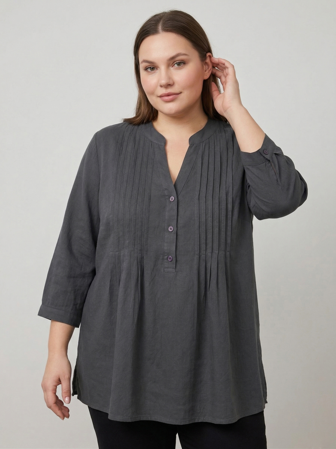 Women Pintuck Plus Size Regular Top 3