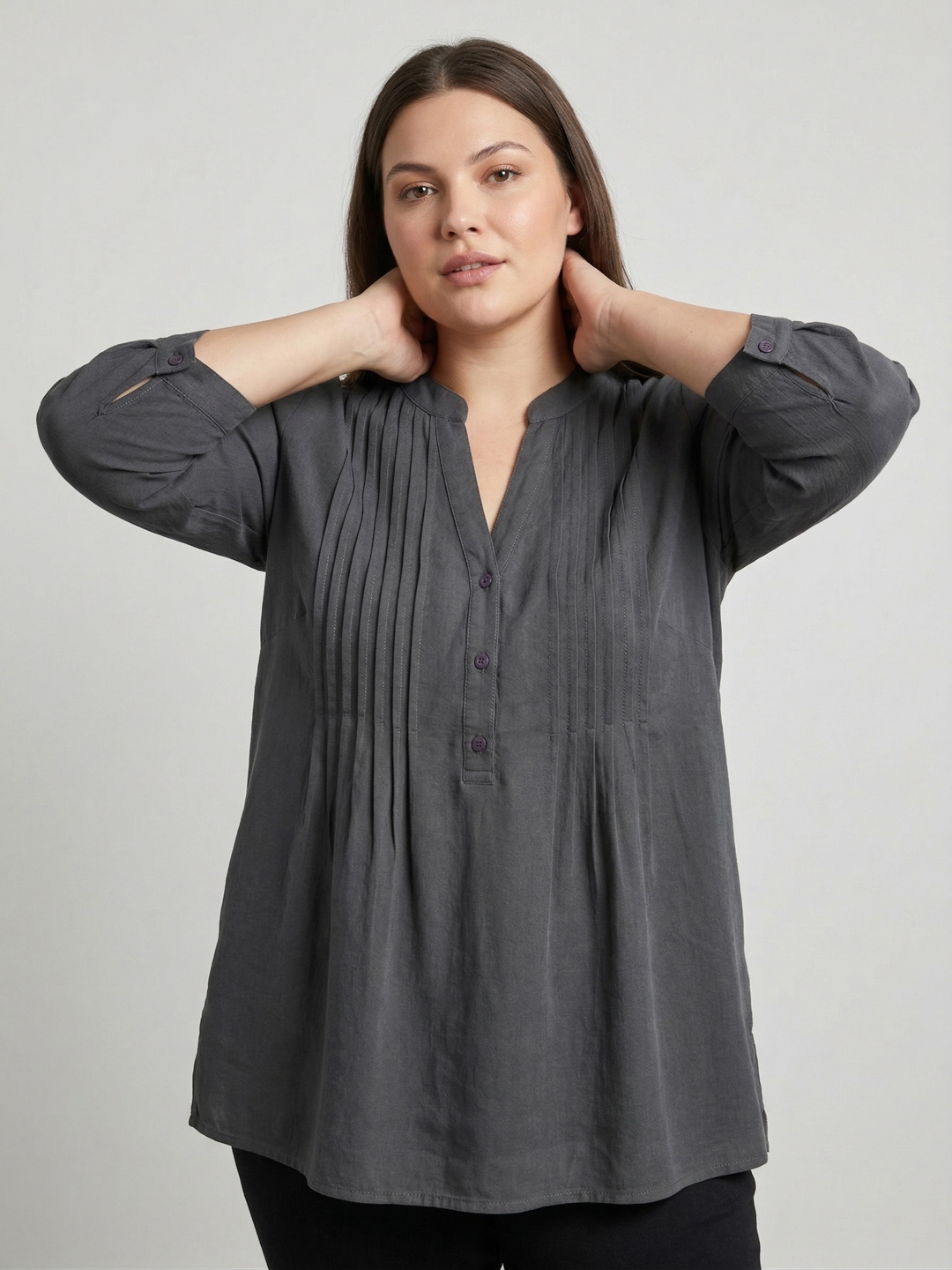 Women Pintuck Plus Size Regular Top 4
