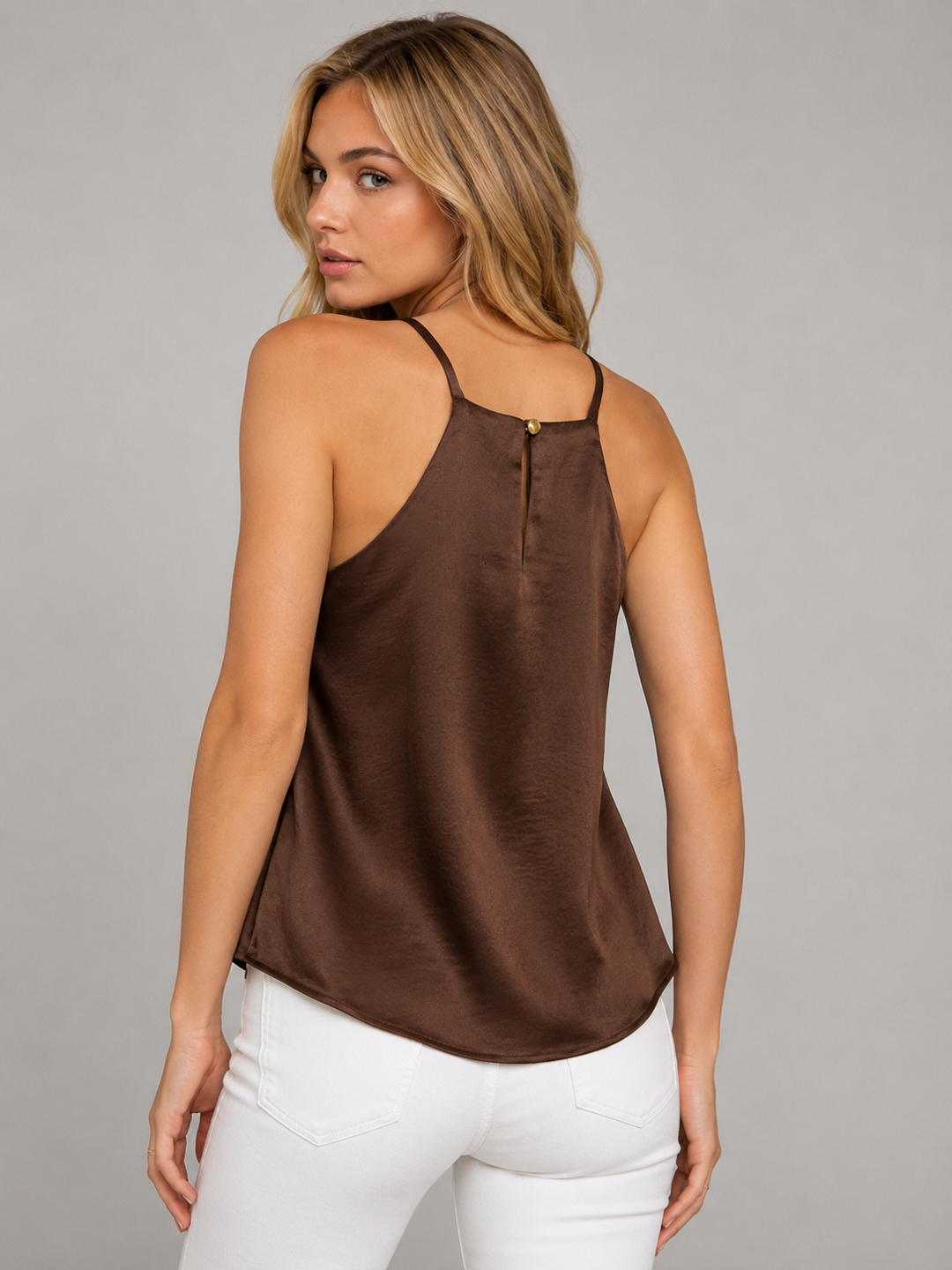 Women Satin Embellished Pleated Cami Top 2