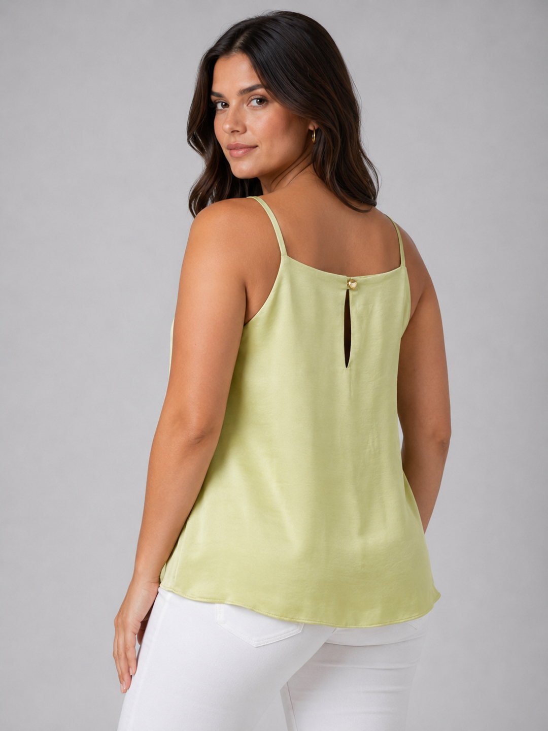 Women Citrus Satin Embellished Pleated Cami Top 2